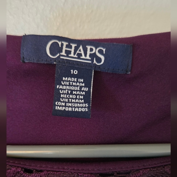 Chaps Purple Lace Fitted Dress Size 10 - Picture 5 of 5